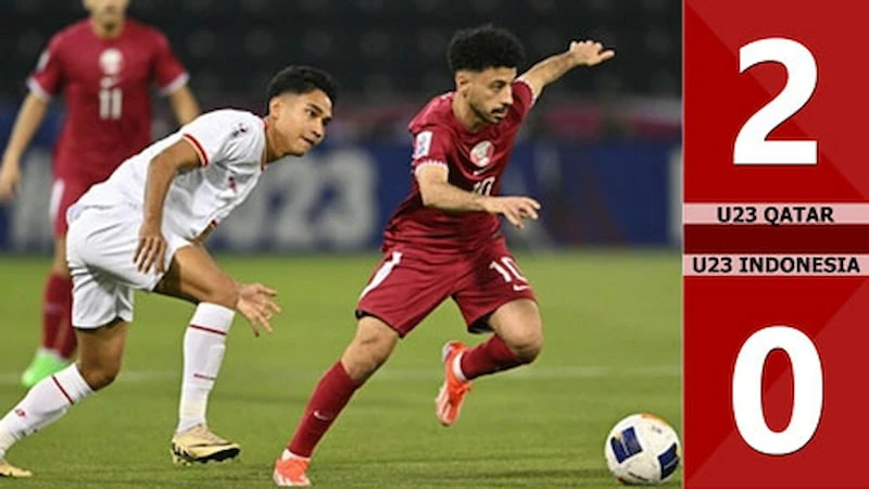 U23 Indonesia thua Qatar với tỷ số 2-0 ở trận mở màn U23 châu Á 2024